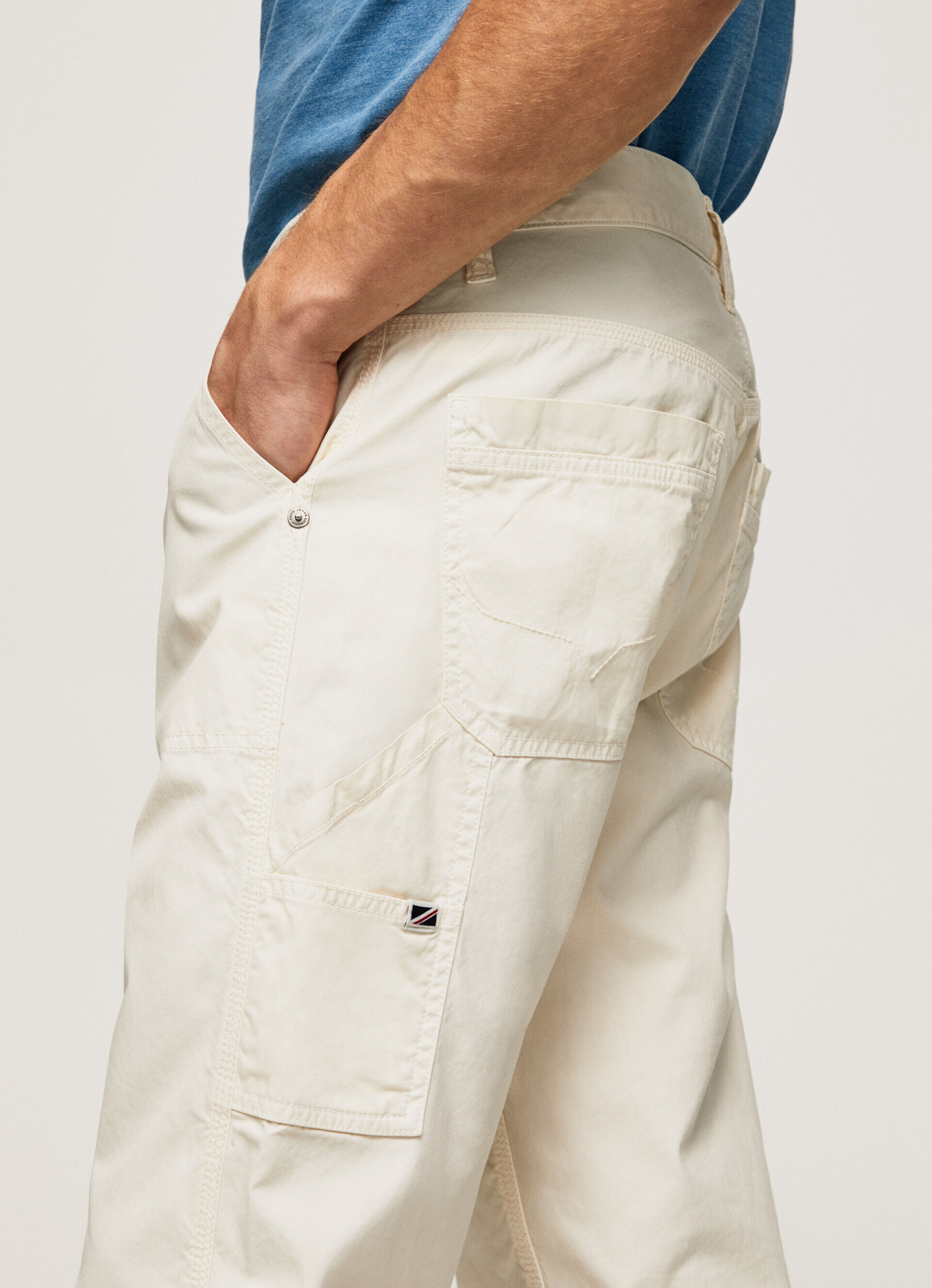 Calça cargo Newton Worker - branco marfim