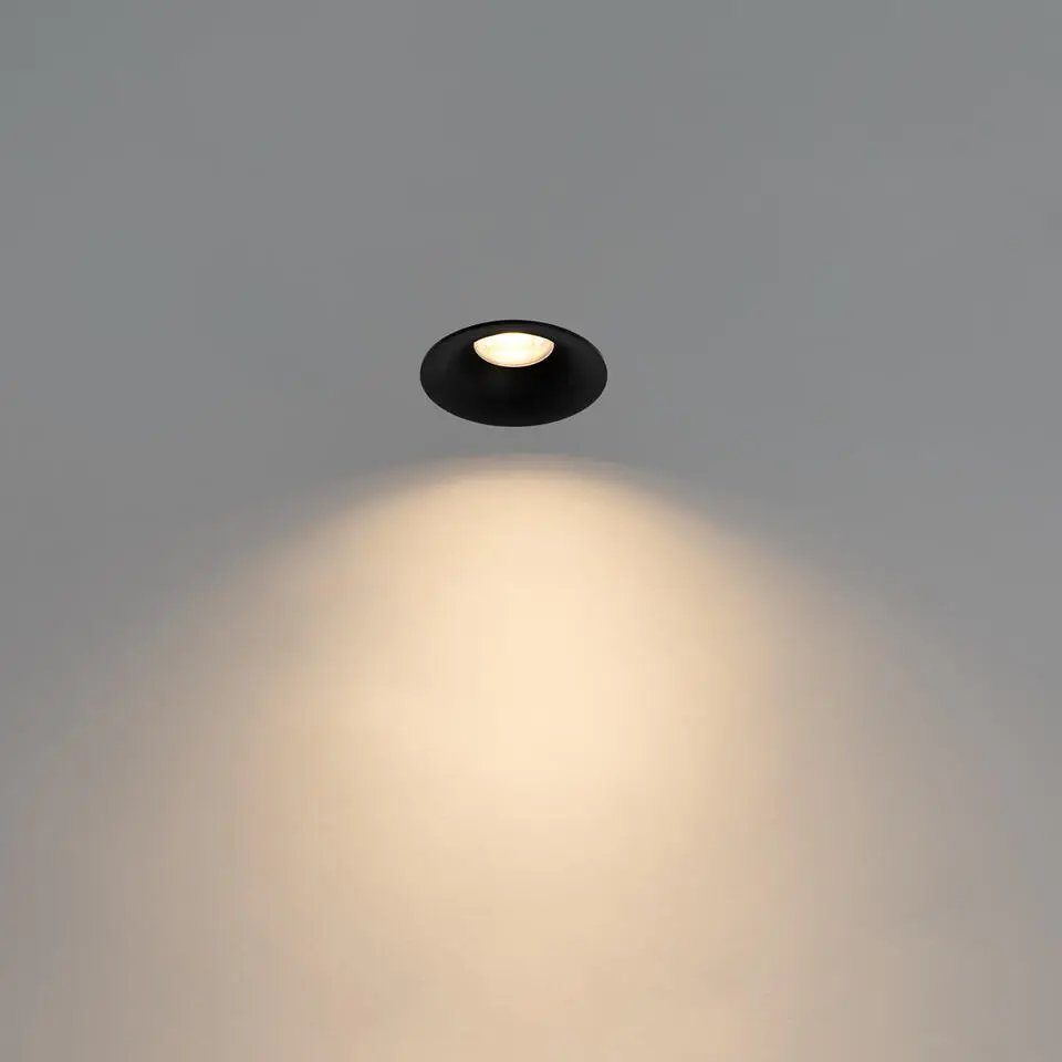 Qazqa inbouwspots gijs zwart gu10