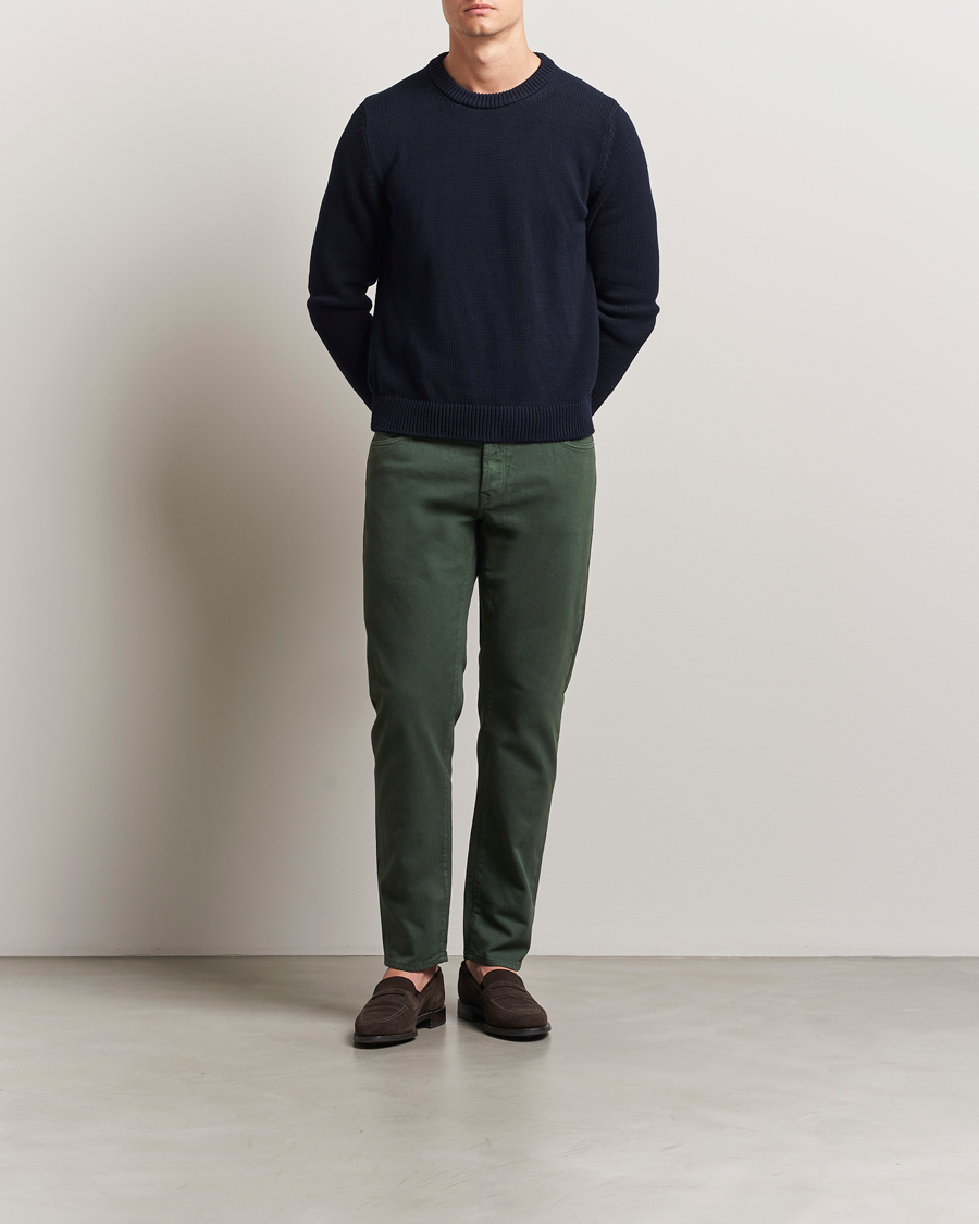 Incotex 5-Pocket Cotton Stretch Pants Dark Green