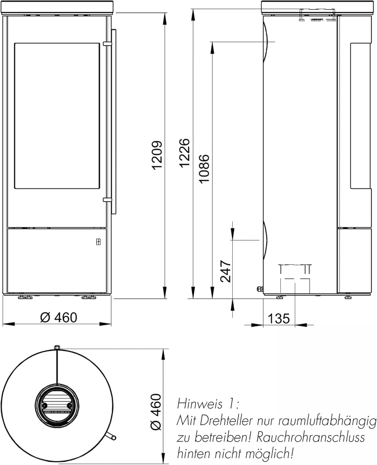 O235751 Kaminofen Palena Compact Stahl Schwarz