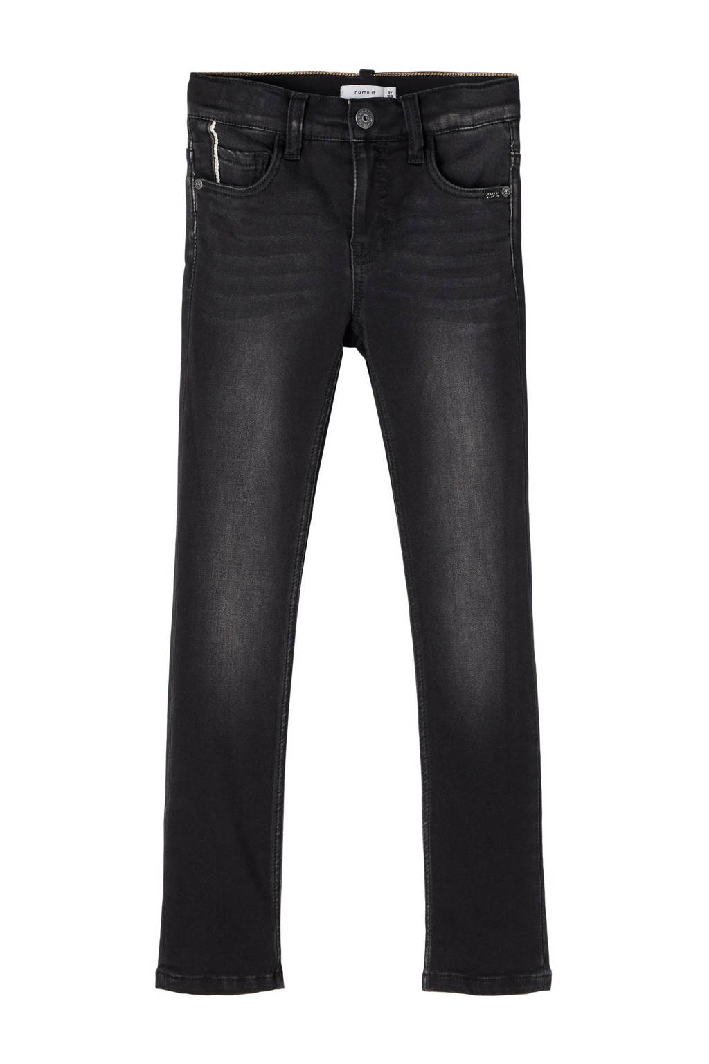 NAME IT slim fit jeans NKMTHEO zwart