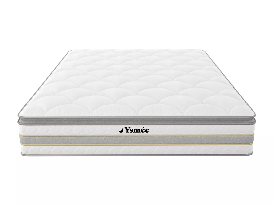 Matelas 140 x 190 cm ressorts ensachés et surmatelas intégré ép.29cm - CANTERBURY de YSMÉE