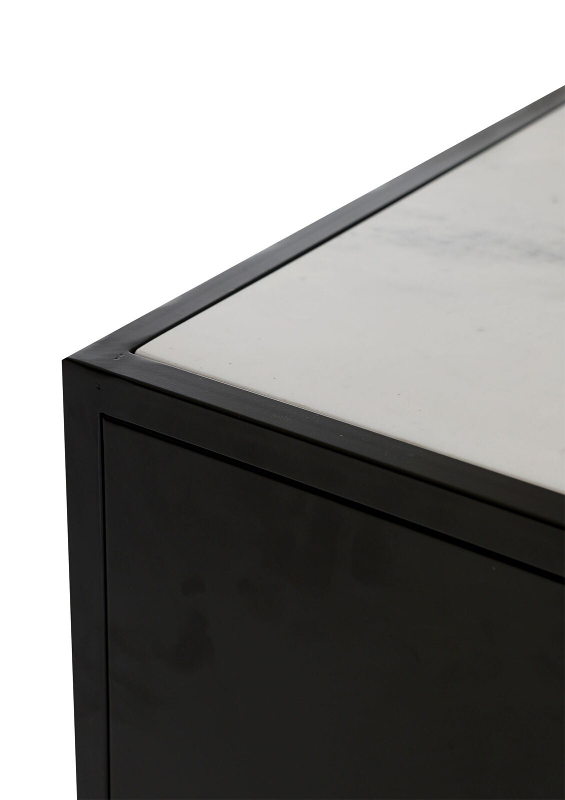 Kommode 48 x 69 cm Platte Marmor weiß/Türfront Strukturglas