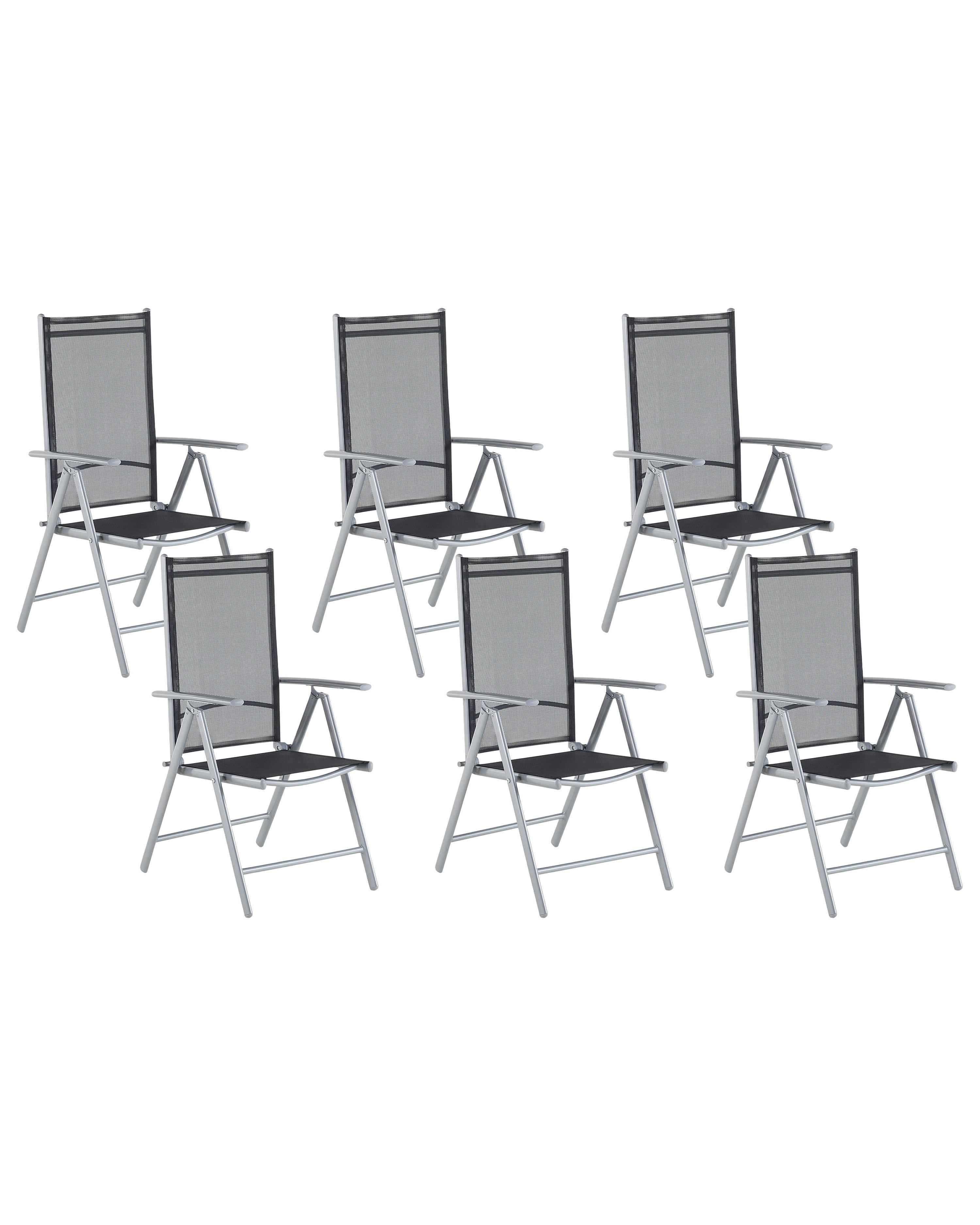 Set van 6 tuinstoelen CATANIA Metaal Zwart