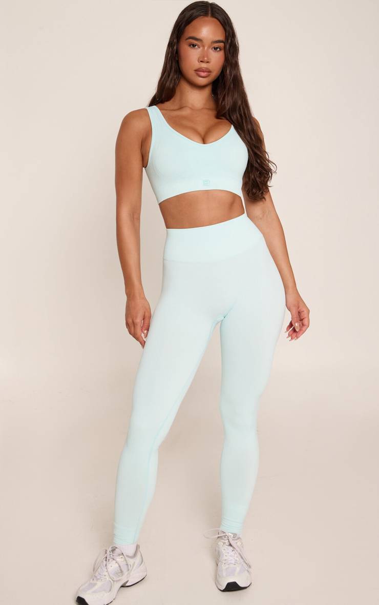 Bleu Legging Sans Couture Avec Fronces Fessières Léger