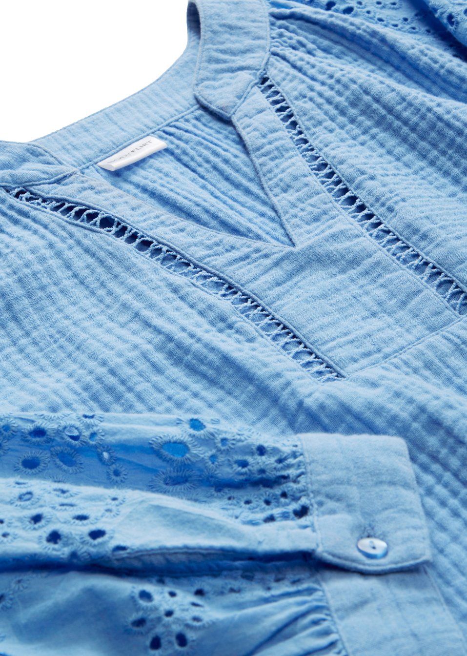 Tunique en mousseline avec broderie ajourée