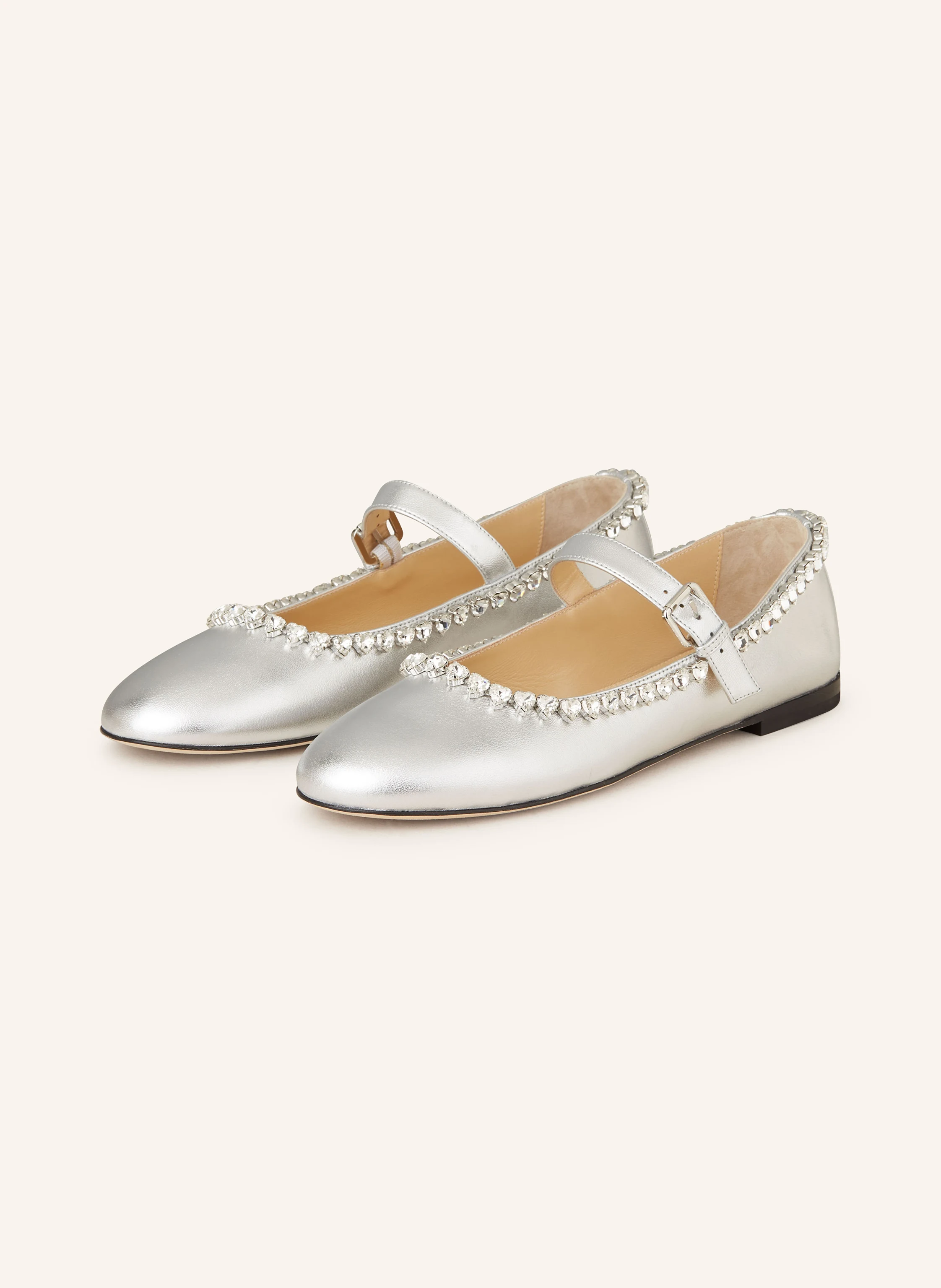 MACH & MACH Mary-Jane-Ballerinas AUDREY mit Schmucksteinen