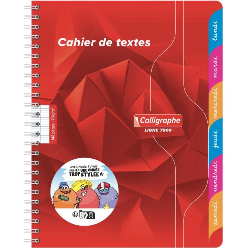 Textes reliure intégrale 7000 17x22 cm 148 pages grands carreaux 70 g - Assortis