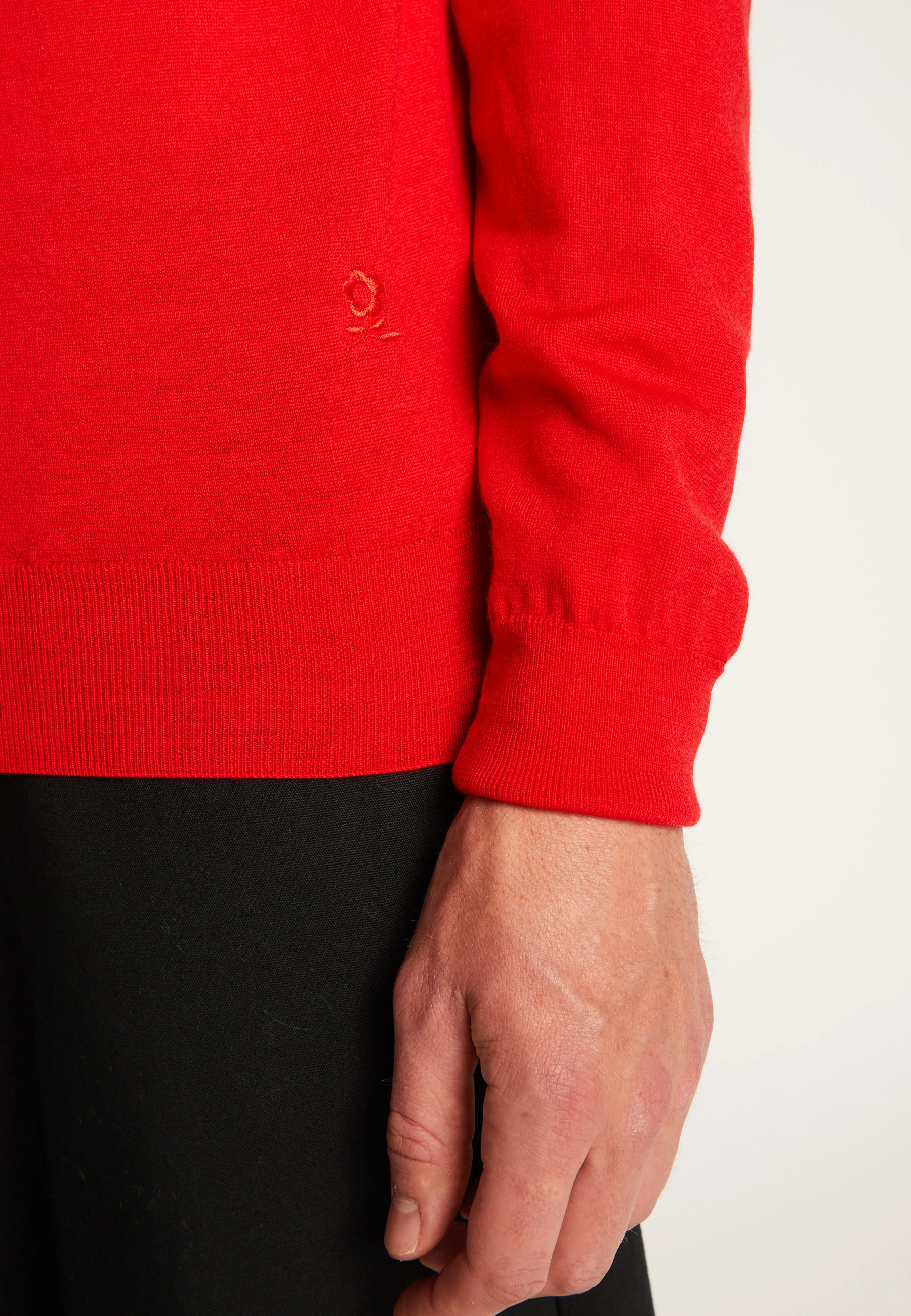 EDDIEAH24 - Pull col rond en laine mérinos | Rouge