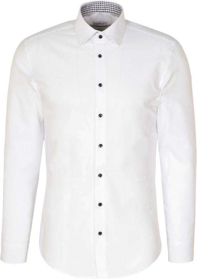 Seidensticker Performance shirt Slim Long sleeve Kent-Collar Uni White