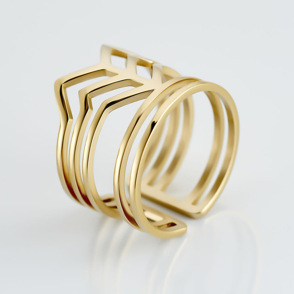 Bague Ajustable Adel Acier Doré