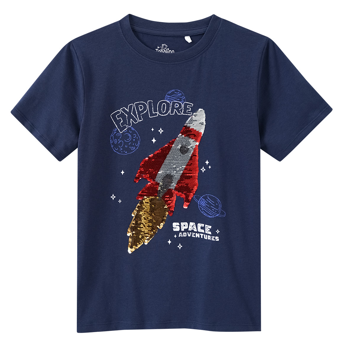 Topolino Jungen T-Shirt mit Wendepailletten dunkelblau