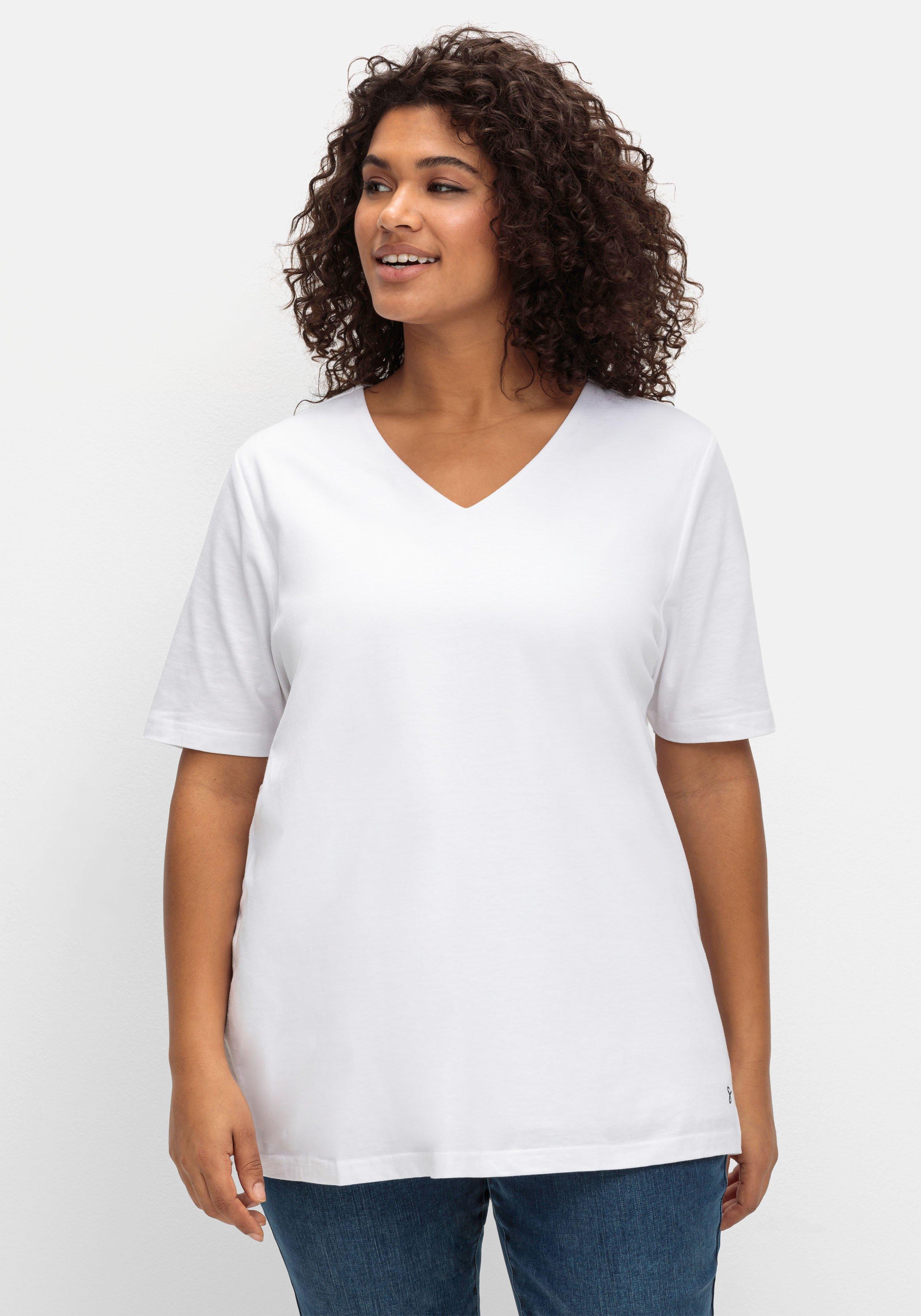 T-Shirt mit doppellagigem Vorderteil