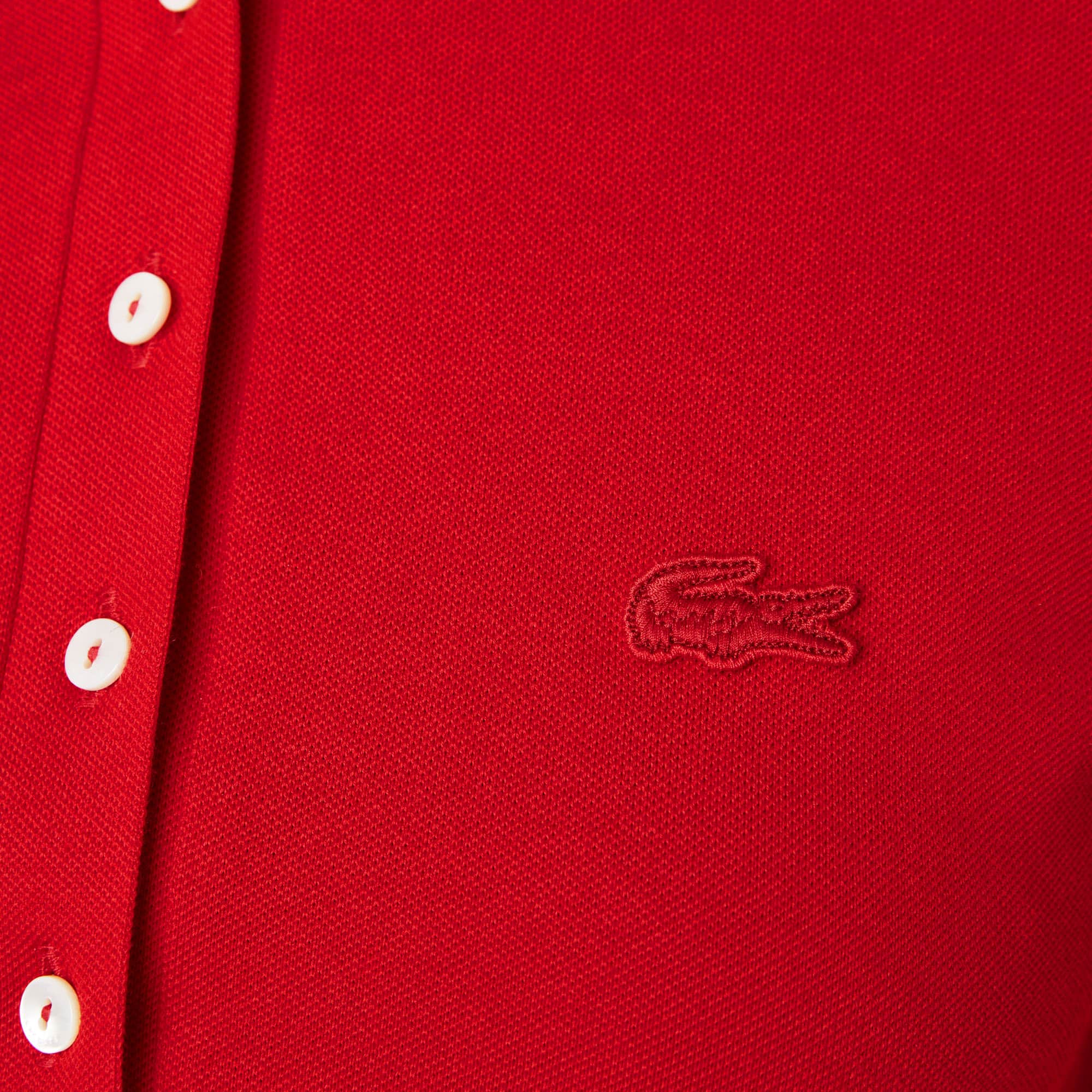 Damen Polokleid aus Stretch-Baumwoll-Piqué Kleider & Röcke - Rot - Lacoste - Damen