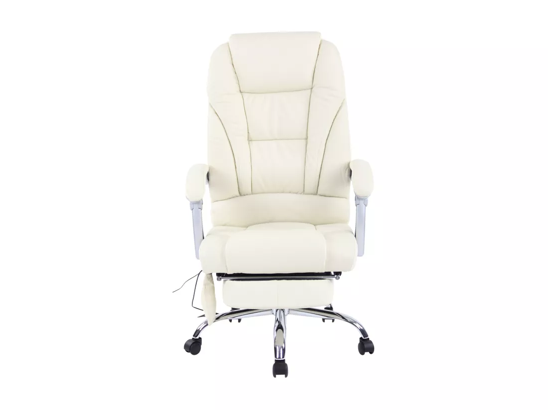 Chaise de bureau - Véritable cuir - Crème - Pacific