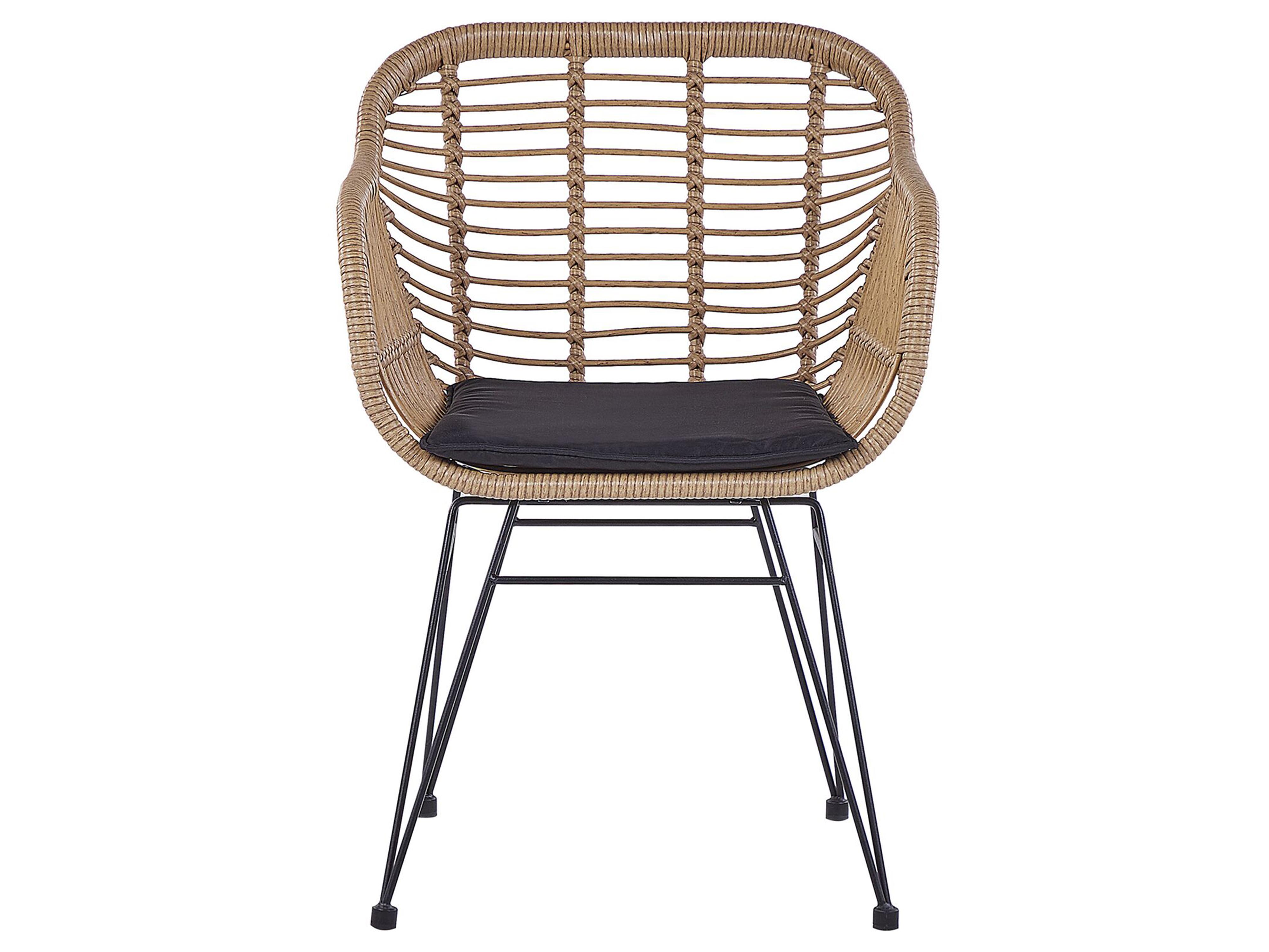Bistroset met kussens TROPEA II PE rotan Natuurlijk