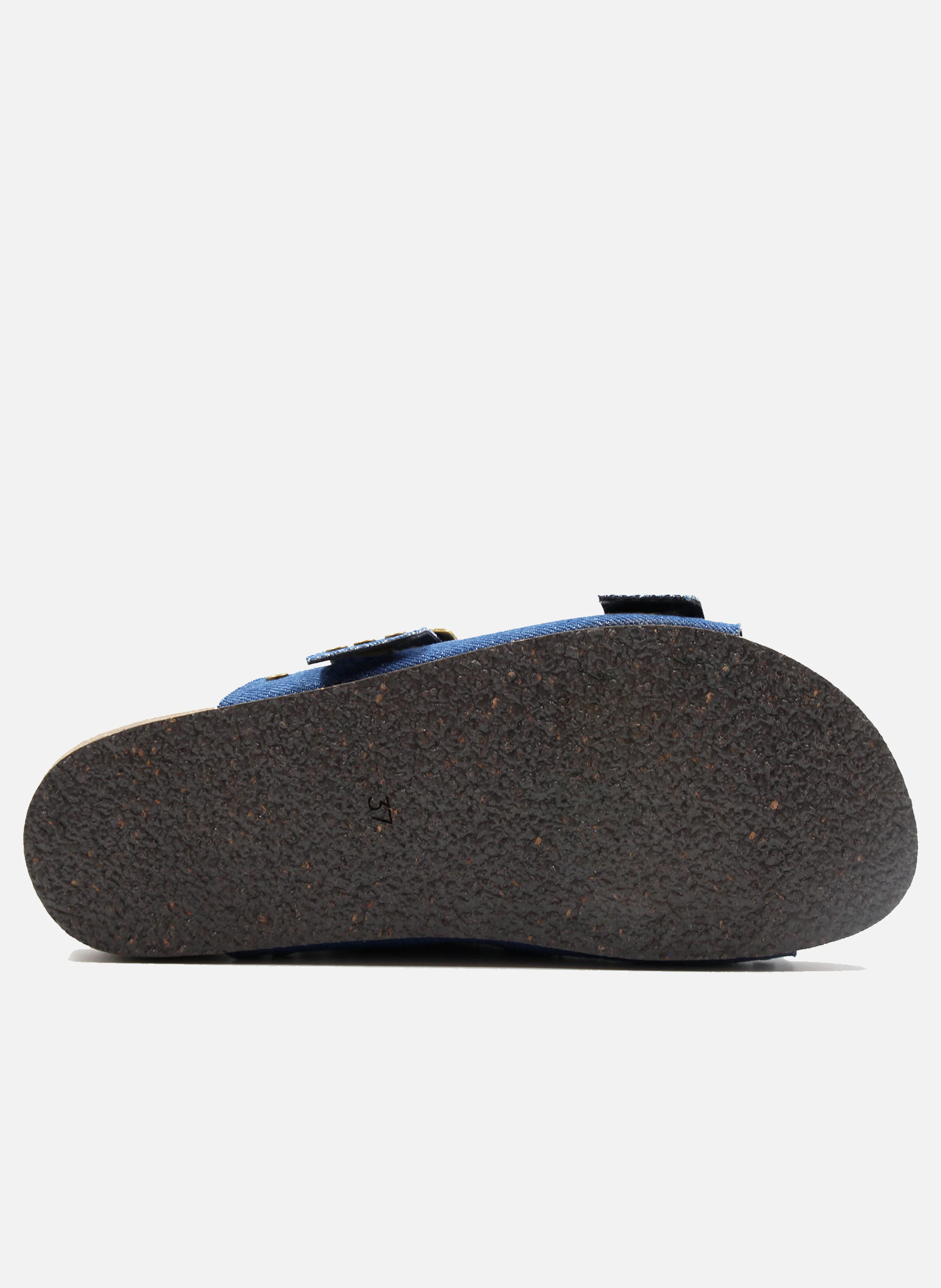 Mules liège clous denim | Bleu
