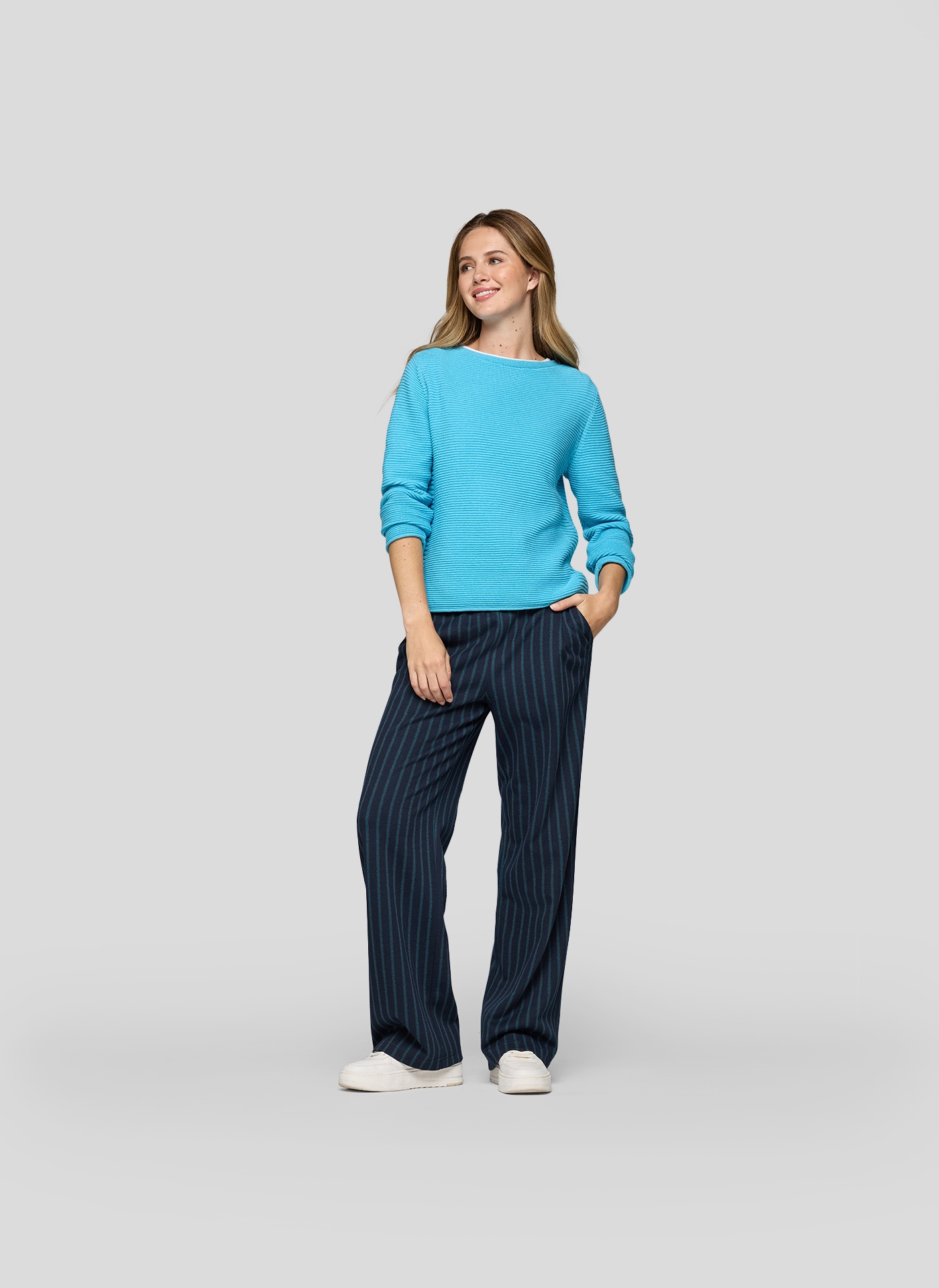 Rabe Strickpullover , in Streifen-Ripp-Optik