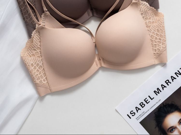 Nabla - Effen kanten paneel bh / slip / set zonder beugel