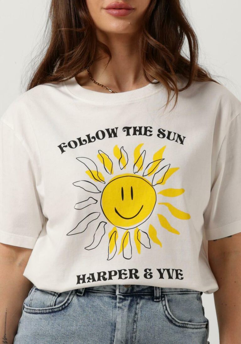 HARPER & YVE witte harper & yve t-shirt smiley-ss