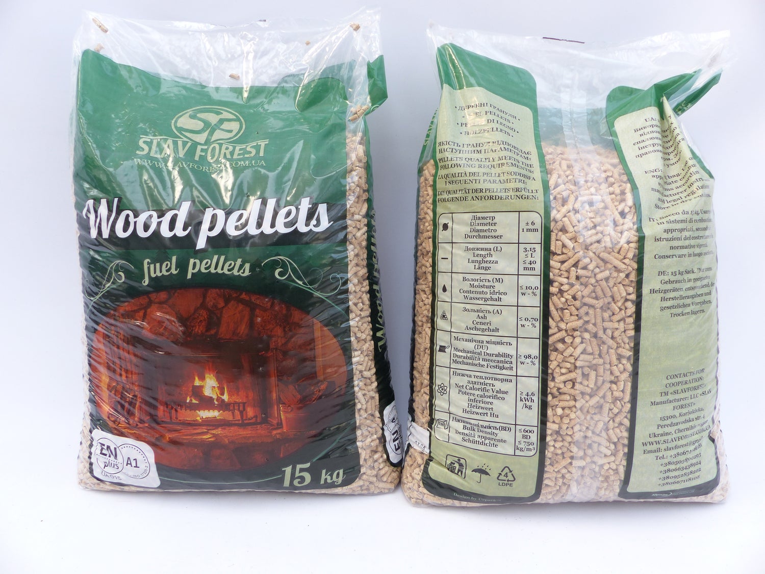 30 kg Premium Houtpellets Verwarmingspellets ENplus A1, Zachthout Houtpellets Eco 2x 15 kg Zakken