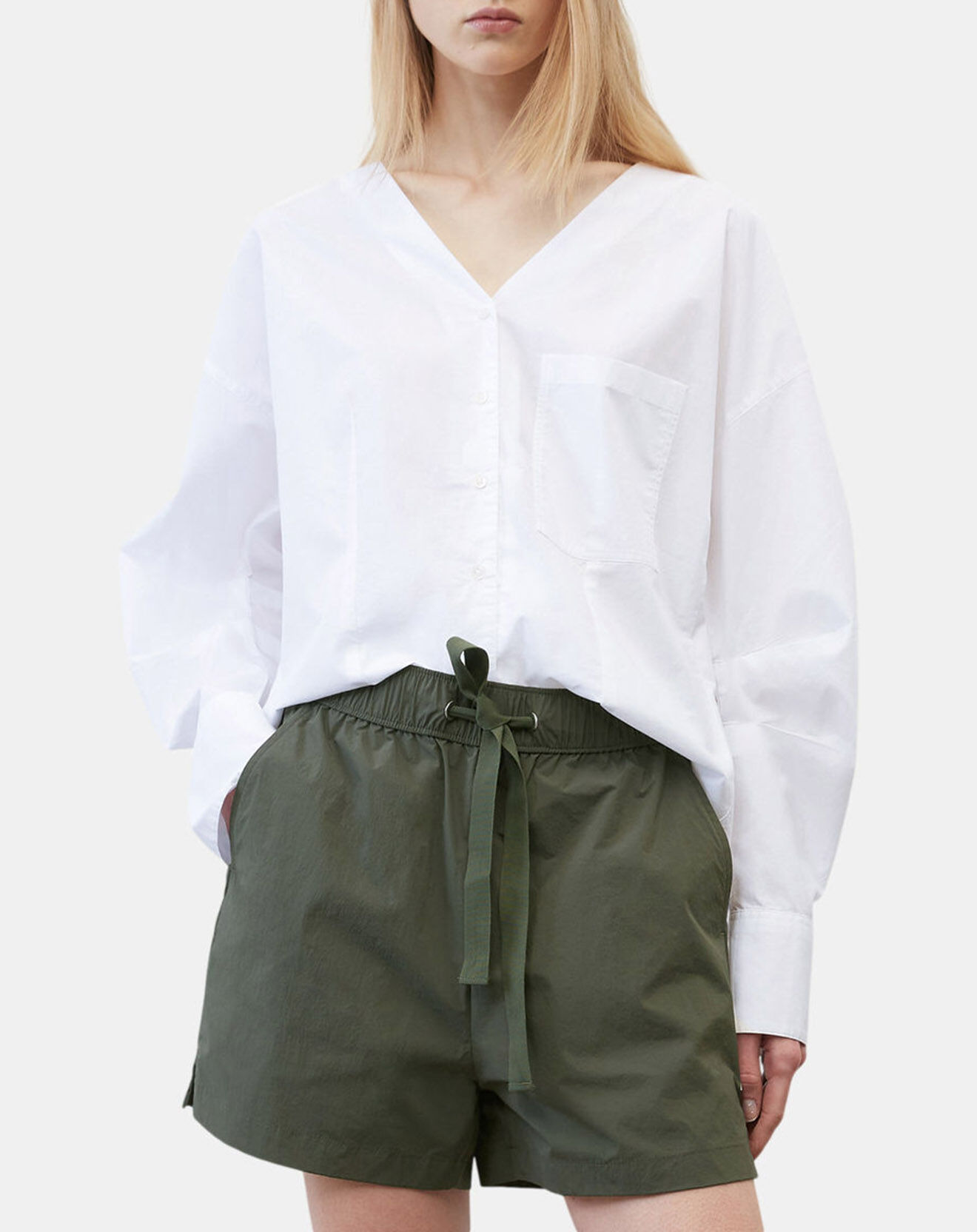 Marc O'Polo Chemise col V poche blanche