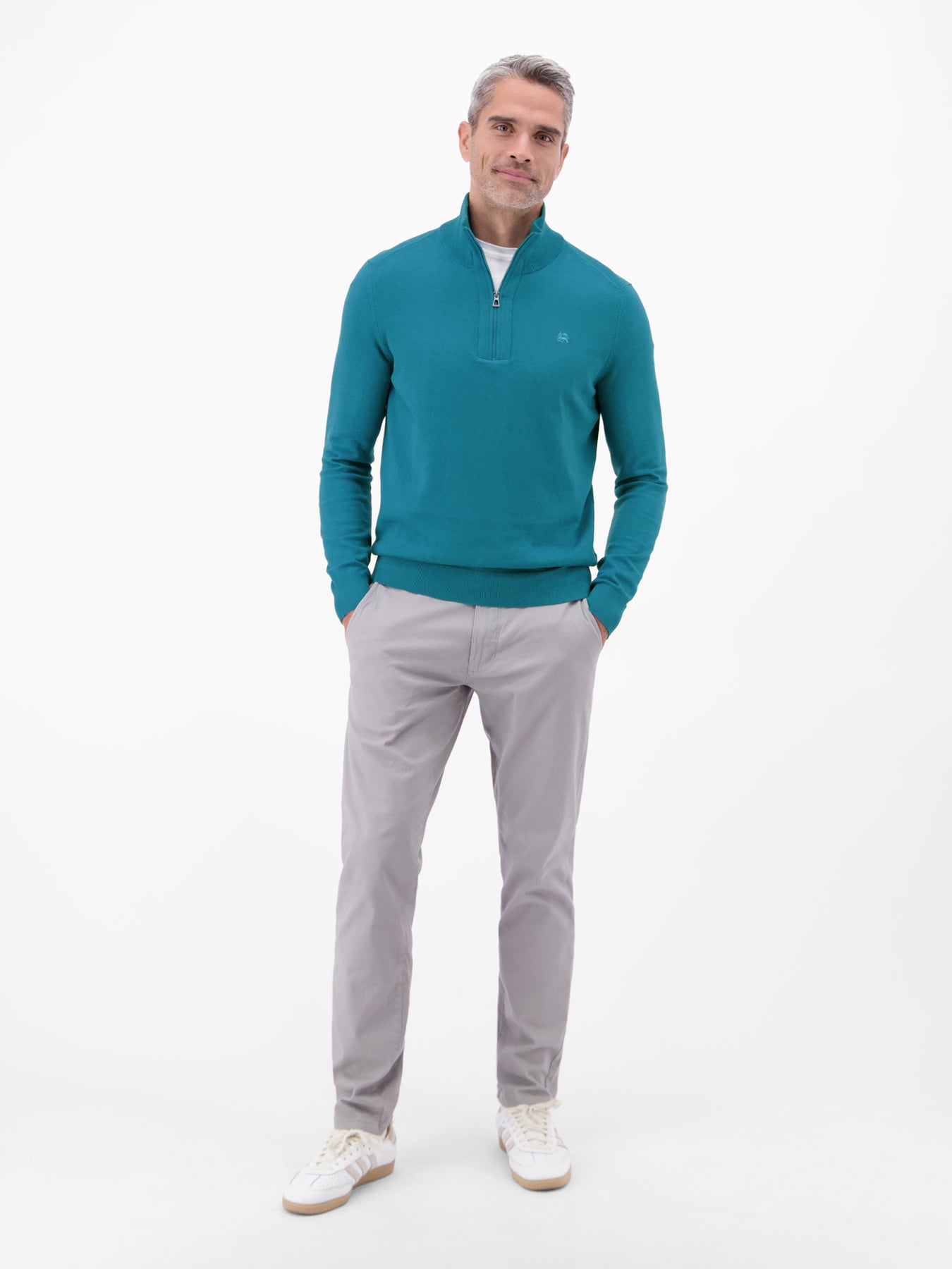 Flachstrickpullover mit Troyerkragen