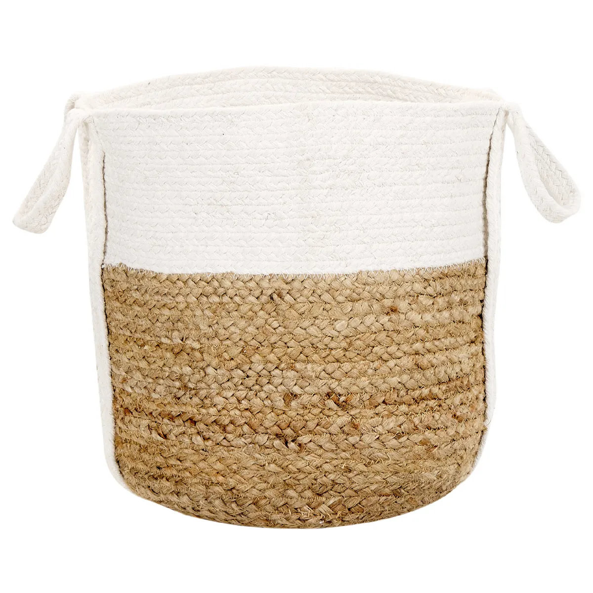 Beliani BELLPAT - Lot de 2 paniers en jute naturel et blanc