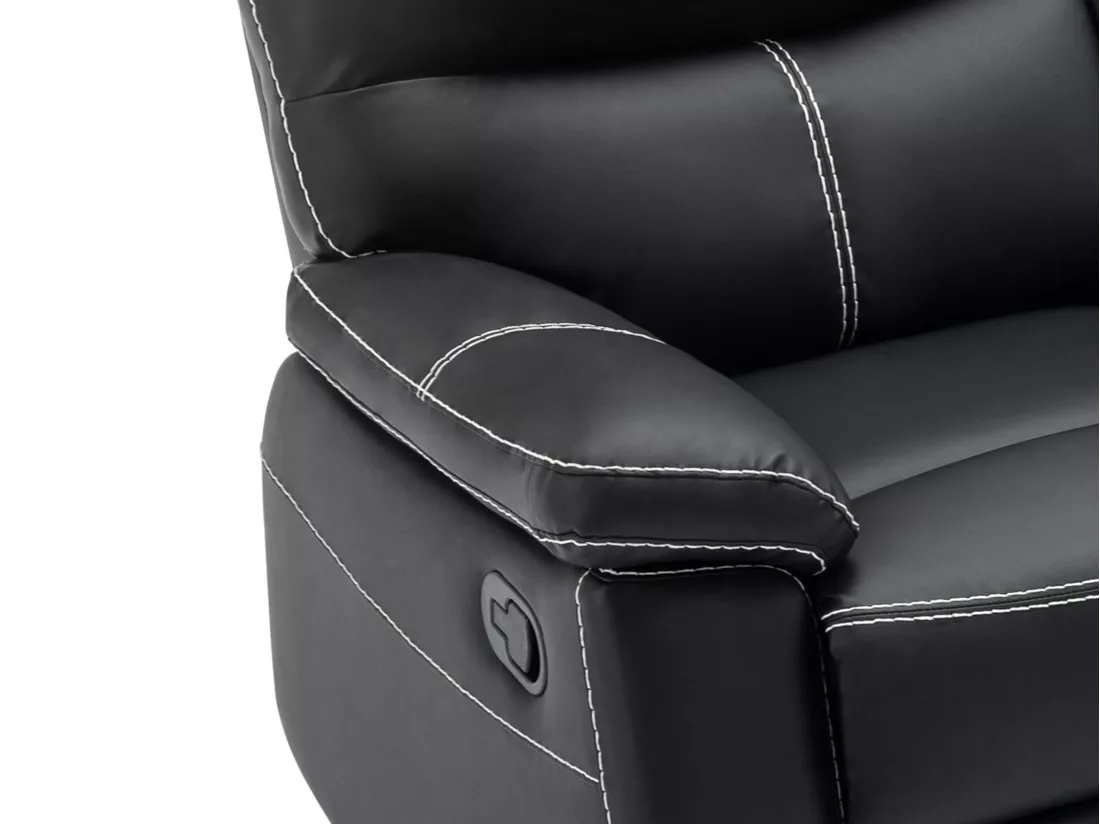 Canapé d'angle droit relax en simili noir CANBY