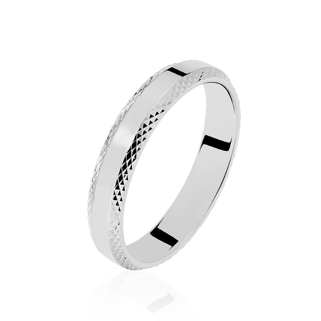 Alliance Beritan Demi Jonc Classique Argent Blanc