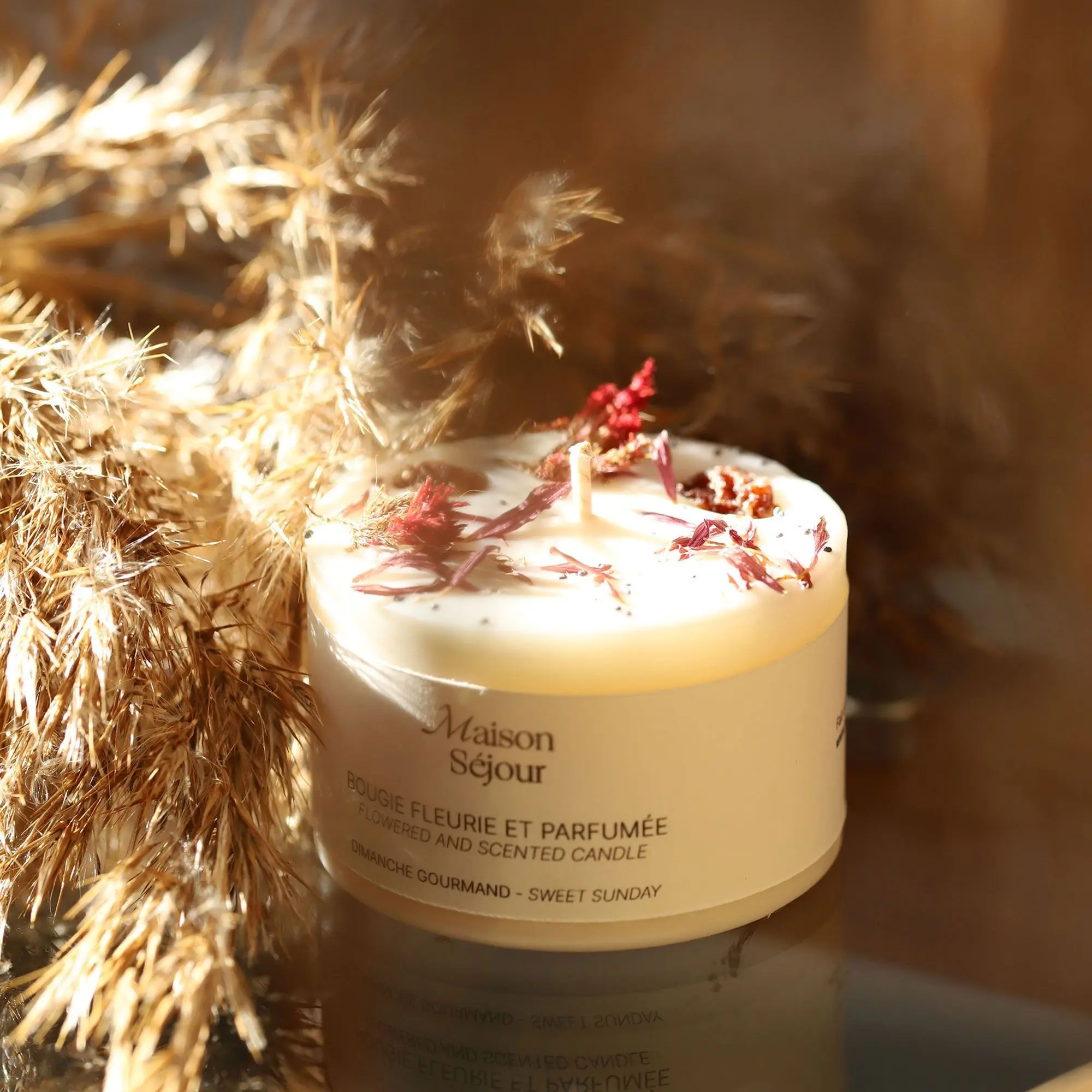 Maison Séjour - Dimanche gourmand Bougie fleurie et parfumée- Nouveautés
