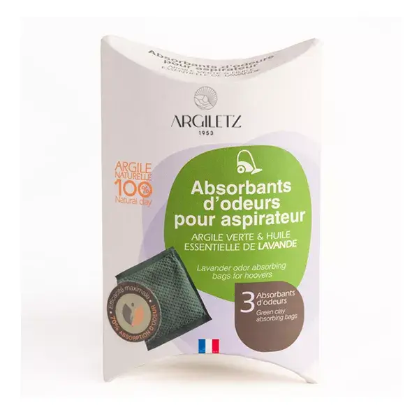 Argiletz Lavanda Absorvente de Odores para Aspirador de Pó (3 sachês)