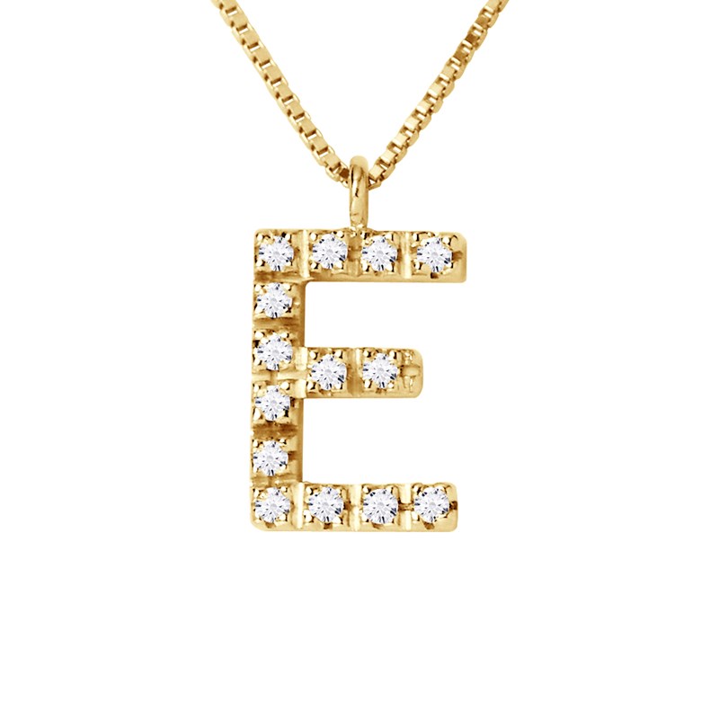 Collier ALPHABET Diamants 0,07 Cts  LETTRE 