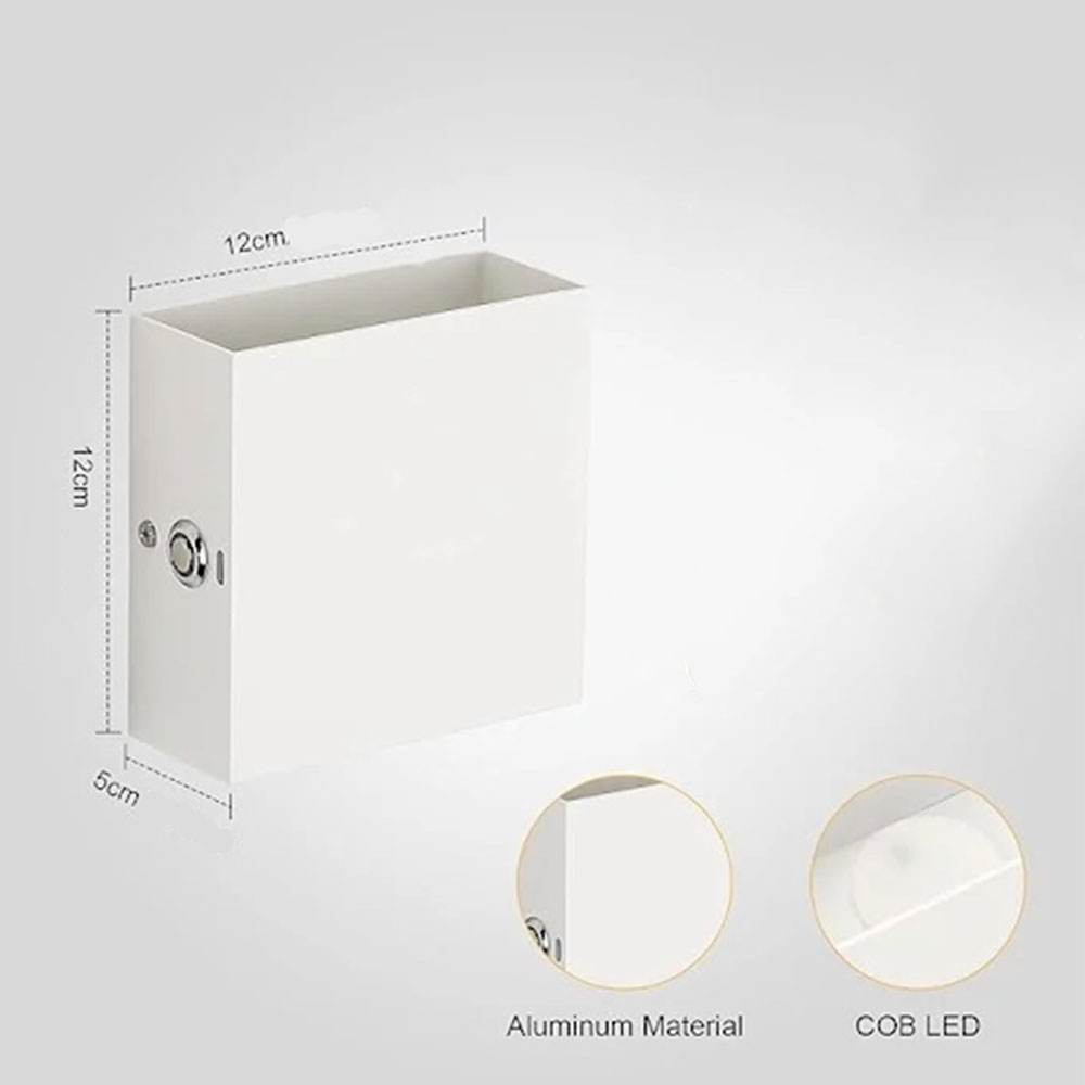 (12x12cm) 2 LED's Touch Lampe Wandleuchte Magnetische USB Home Deko Beleuchtung mit Dämmerungssensor - Weiss