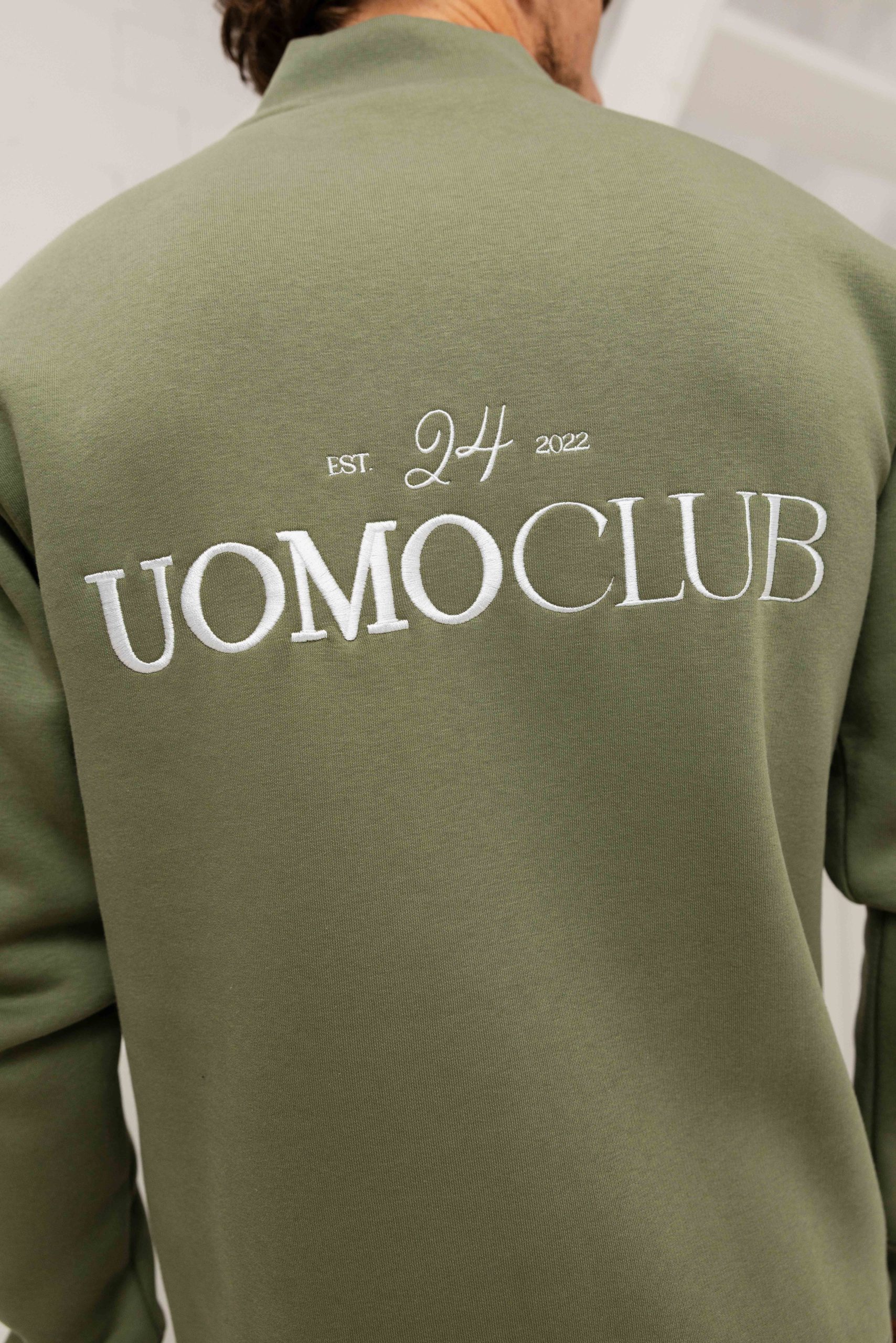 24 Uomo Club Half Zip Sweater Heren Army