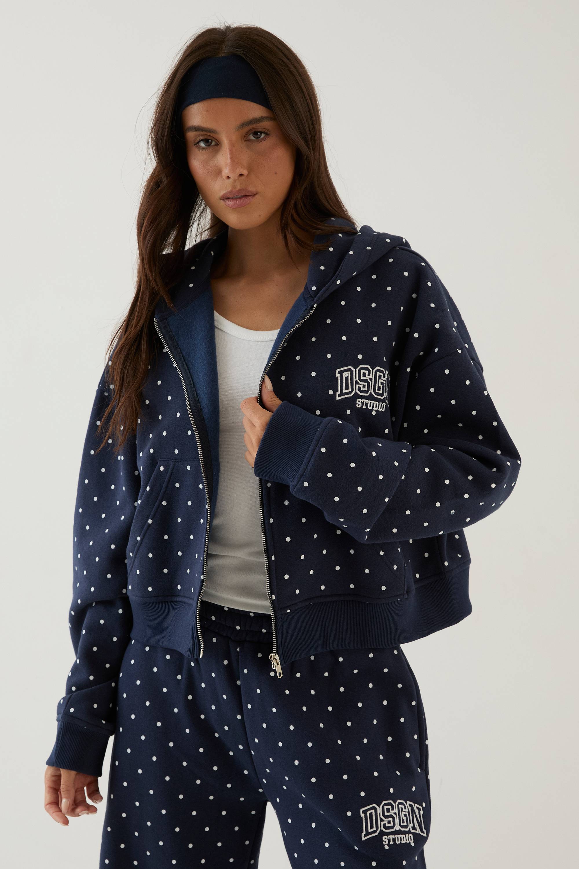 Sweat À Casynthétiqueche Court Boxy Avec Appliqué À Pois Dsgn Studio