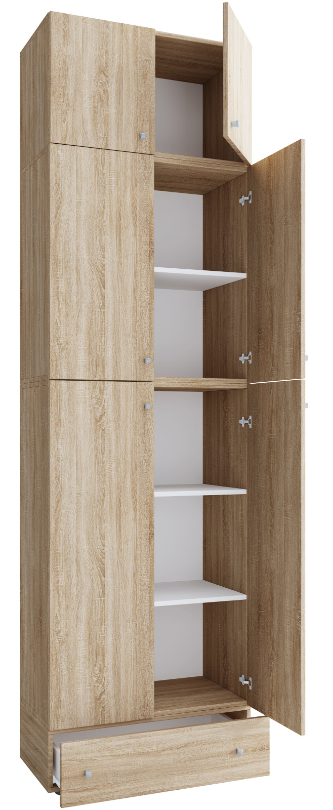 Büroschrank LONA XXL - Sonoma Eiche - mit Aufsatz und Schublade - 240 cm hoch
