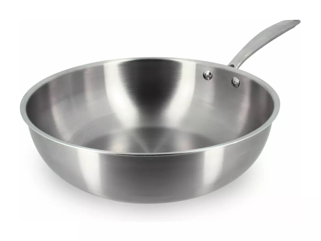 Menastyl - Wok Triply 24cm En Acier Inoxydable Fabrique En France