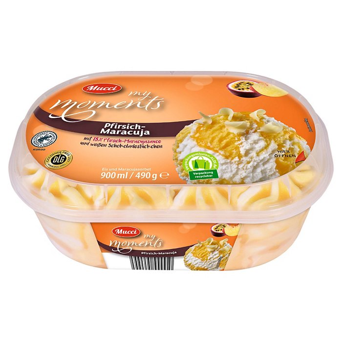 MUCCI My Moments gestrudelt 0,9 l, Peach-Passion Fruit