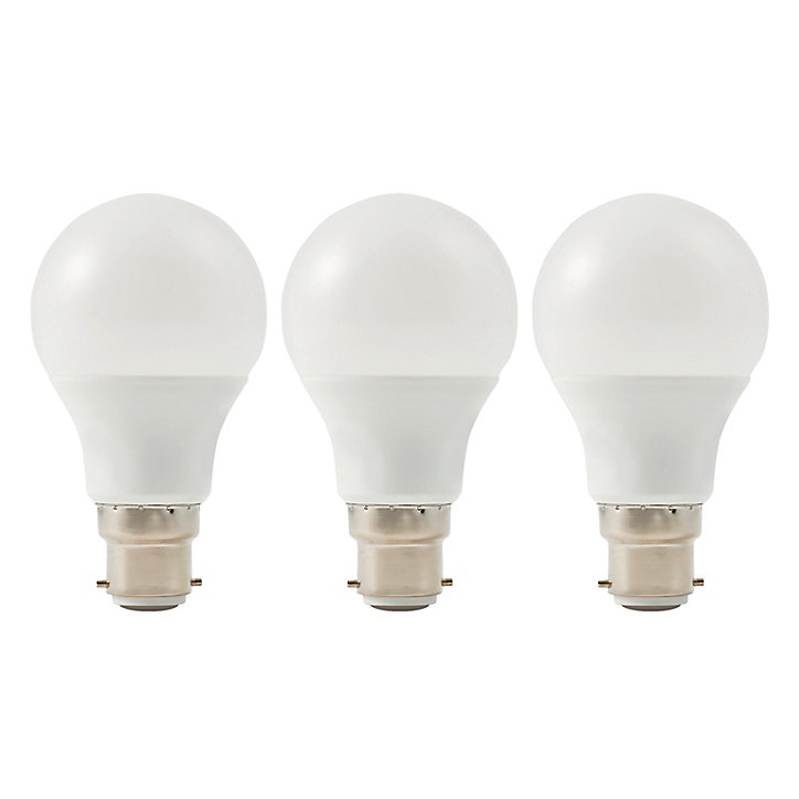 3 ampoules LED Diall GLS B22 9,7W=60W blanc chaud