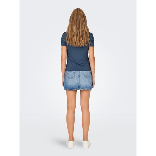ONLY Lea Kortærmet T-shirt, Vintage Indigo, L