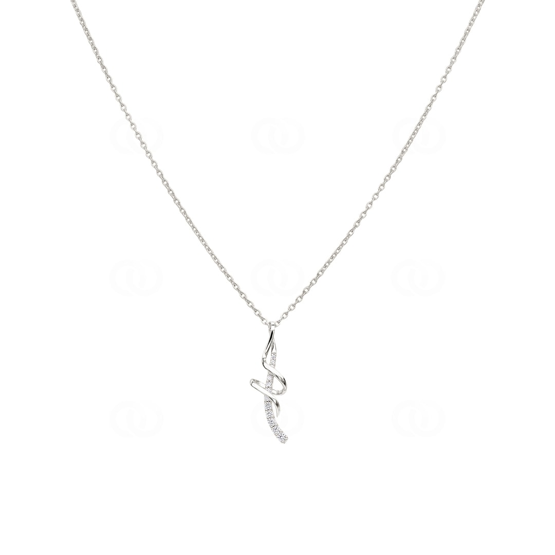 Collier mit Anhänger 925 Silber rhodiniert mit Zirkonia 43cm