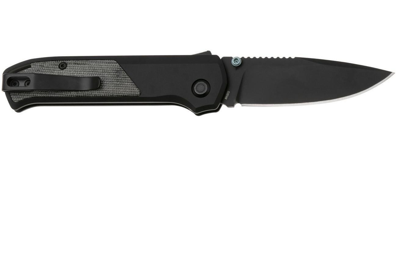 Flytanium Arcade Shark-Lock 1310 Black DLC, Void Black Aluminum Micarta Inlay, zakmes