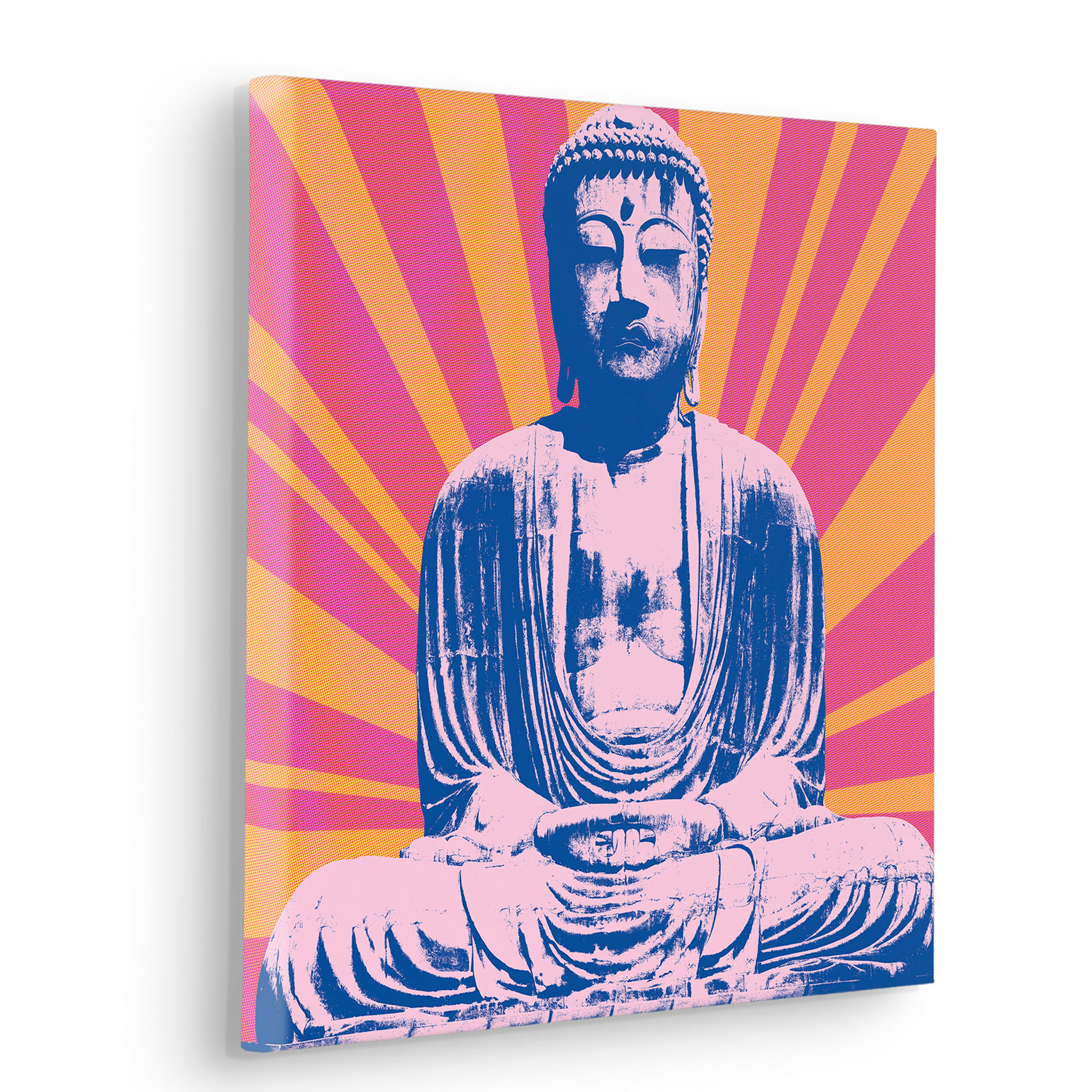 Keilrahmenbild HIPPIE BUDDHA - bunt - 40x40 cm