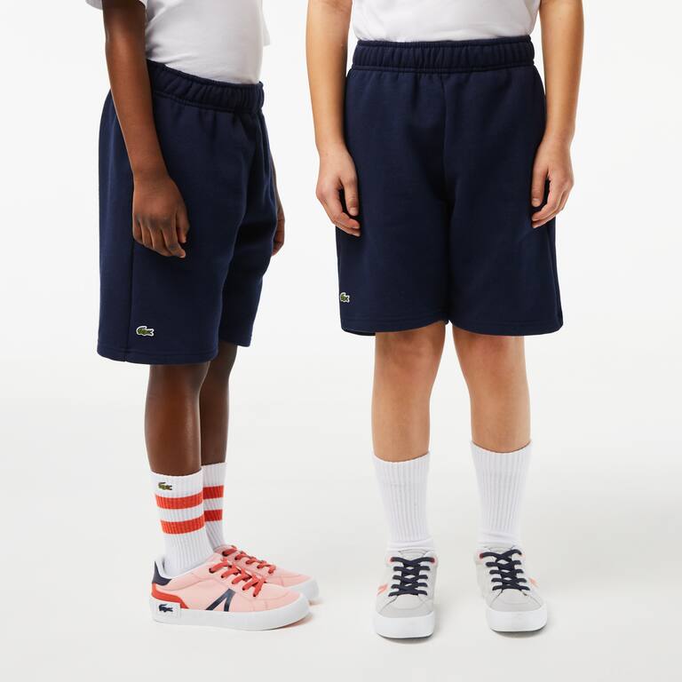 Short enfant Lacoste en molleton gratté de coton biologique Pantalons & Shorts - Bleu - Lacoste - Enfant