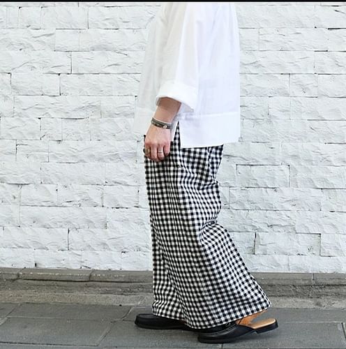 Supernova - Geruite culottes met elastische taille