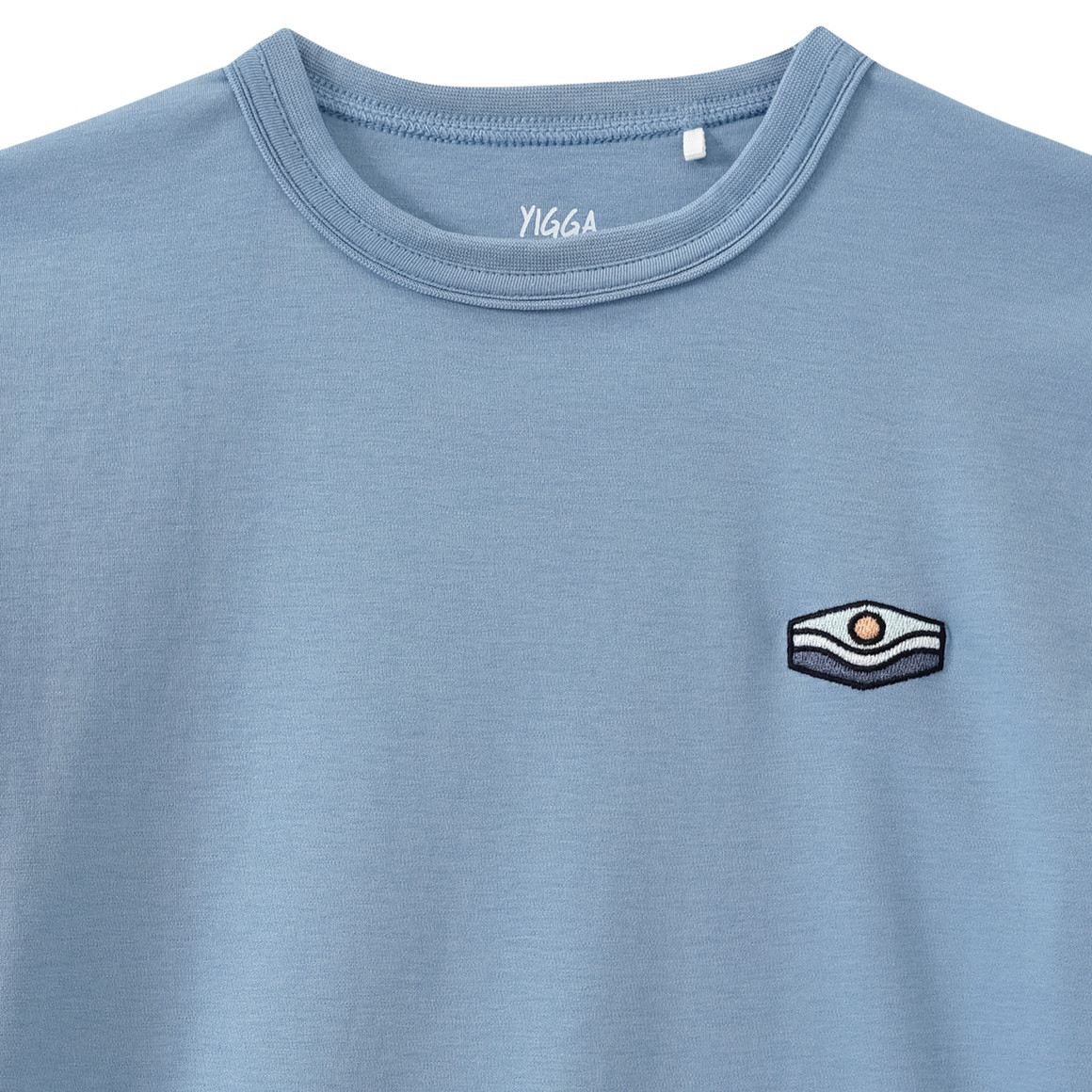 Yigga Jungen T-Shirt mit kleiner Stickerei blau