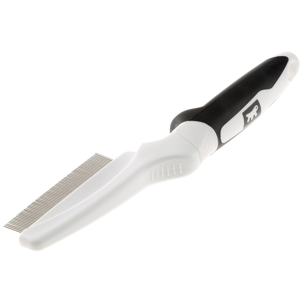Peigne à puces gro 5753 premium pour chiens et chats à poils courts et moyens, ergonomique
