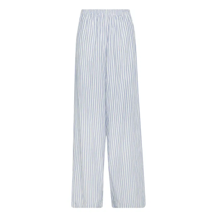 Forte Forte Pantalon Palazzo Rayures Taffetas | Bleu ciel