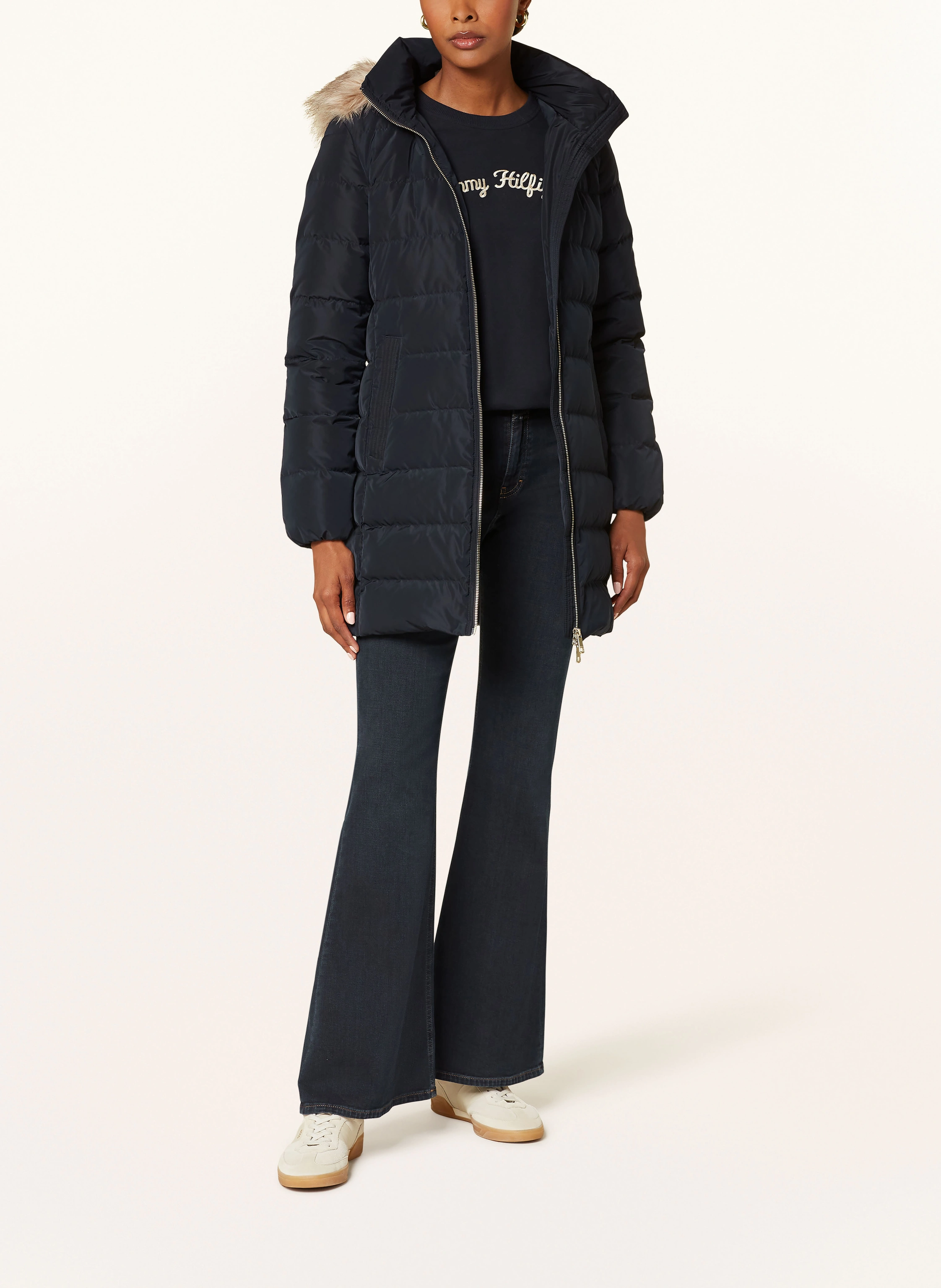 TOMMY HILFIGER Daunenmantel HERITAGE DOWN TYRA mit abnehmbarem Kunstpelz